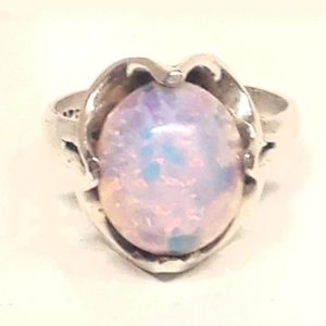 🦄 Vintage Sterling Fire Opal Ring🦄